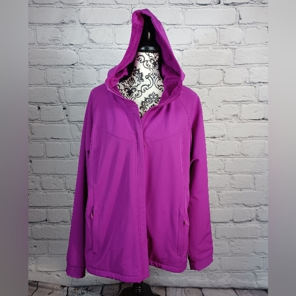 Kirkland Women's Long Sleeve lined Size 2xl Hoodie Pockets Zip Front jacket b30
